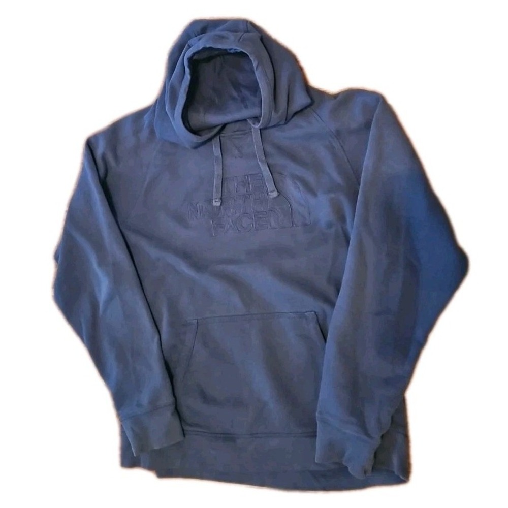 Men's The North Face Pullover Front Pocket Blue Hoodie Hooded Sweatshirt Size L